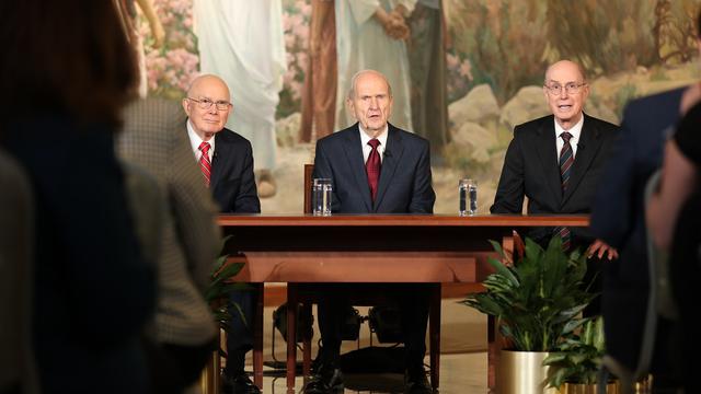 Nova Primeira Presidência participa de Coletiva de Imprensa